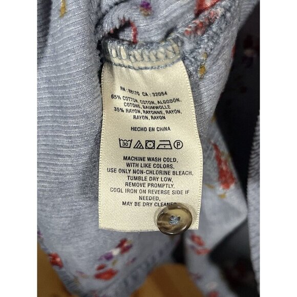 Anthropologie Building 18 Corduroy Floral Button Down Shirt Women's Size 4 Top - Picture 8 of 8